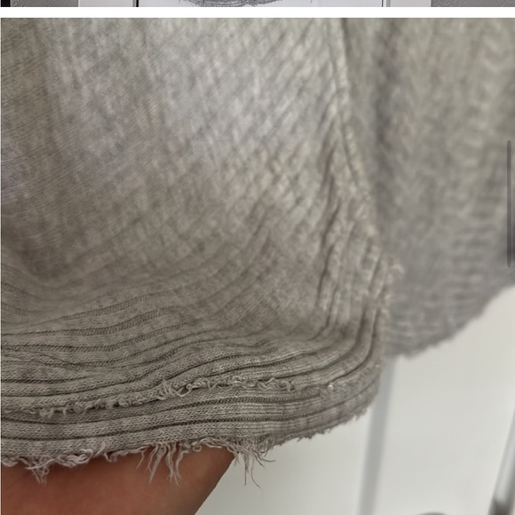 Free People We The Free Ribbed Gray Mock Neck Open Split Back Tunic Sweater - Picture 4 of 4